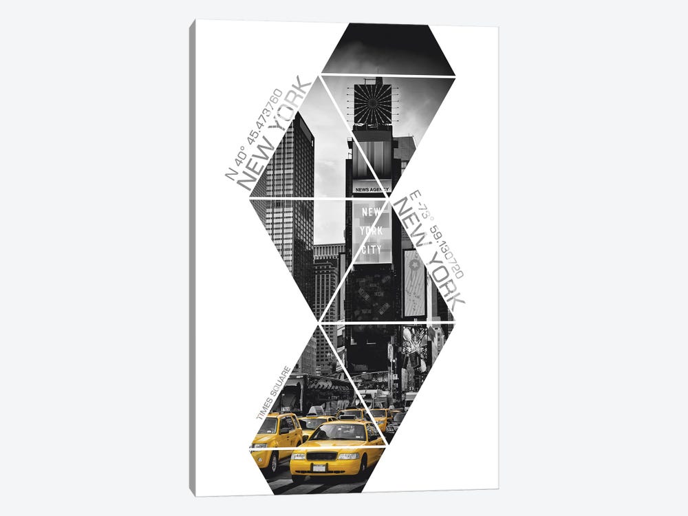 Coordinates NYC Times Square by Melanie Viola 1-piece Canvas Print
