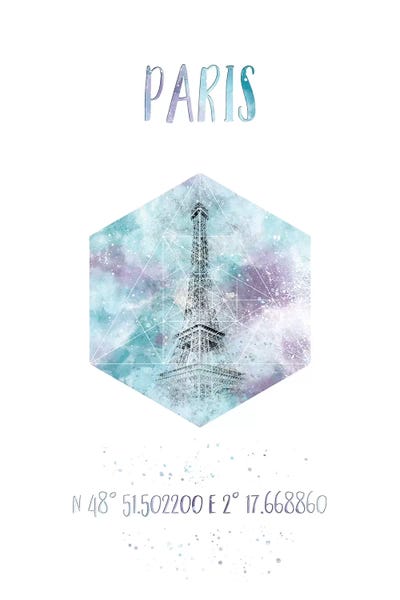 Coordinates Paris Eiffel Tower I by Melanie Viola framed wall art