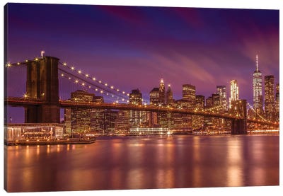 Brooklyn Bridge New York City Sunset Canvas Art Print - Brooklyn Art