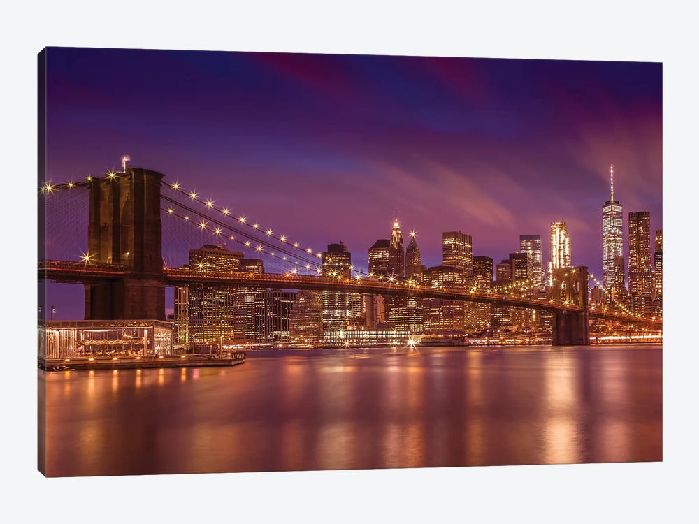 Brooklyn Bridge New York City Sunset by Melanie Viola 1-piece Art Print