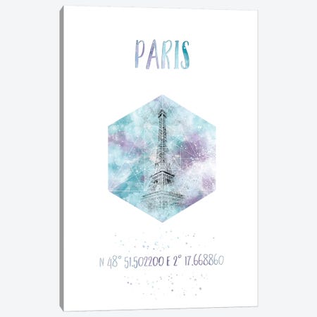 Coordinates Paris Eiffel Tower I Canvas Print #MEV31} by Melanie Viola Canvas Print