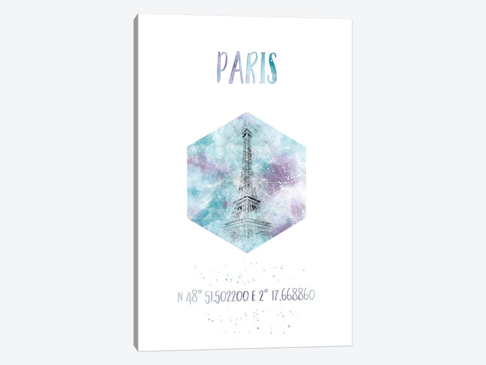 Coordinates Paris Eiffel Tower I by Melanie Viola 1-piece Canvas Artwork