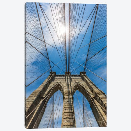 New York City Brooklyn Bridge Skyhigh Canvas Print #MEV320} by Melanie Viola Canvas Print