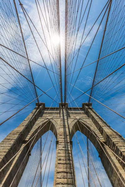 Famous Bridges: New York City Brooklyn Bridge Skyhigh by Melanie Viola