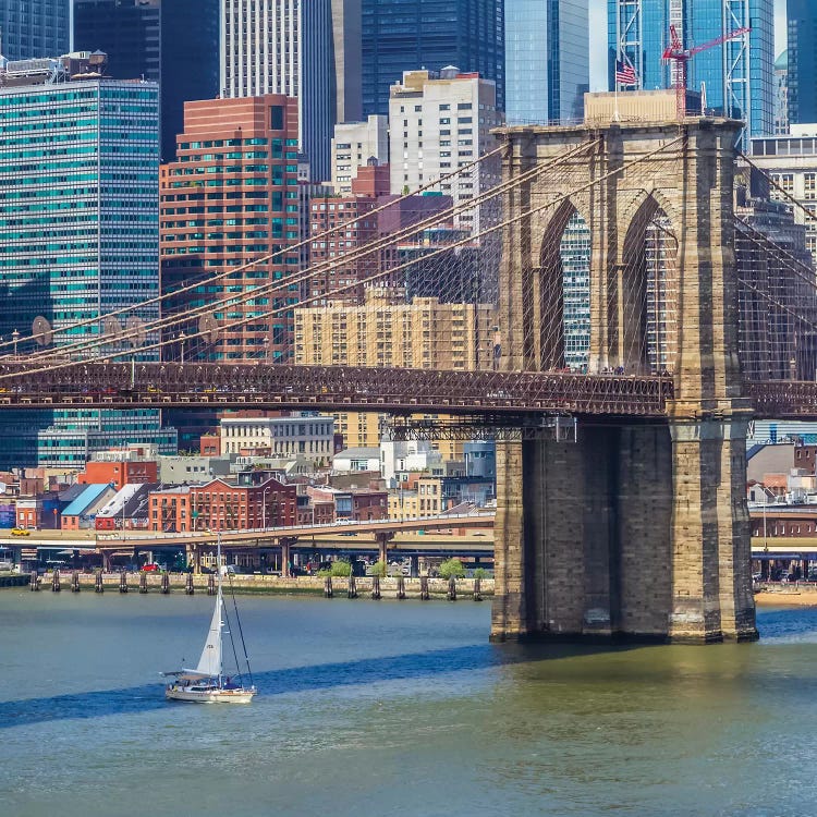 New York City Brooklyn Bridge And Manhattan Skyline