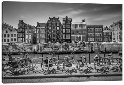 Amsterdam Singel With Flower Market Canvas Art Print - Amsterdam Art