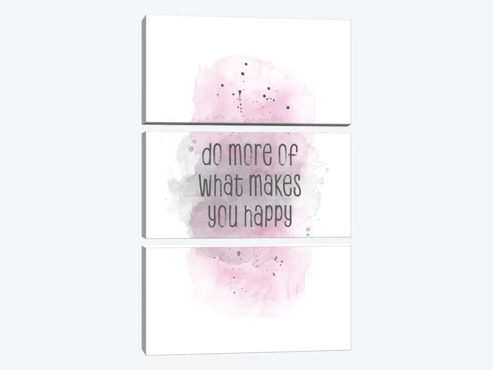 Do More Of What Makes You Happy | Watercolor Pink by Melanie Viola 3-piece Canvas Art
