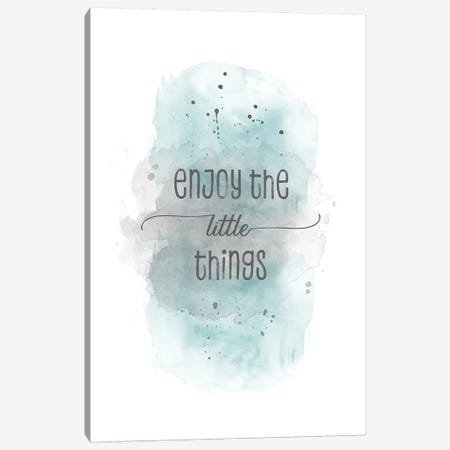 Enjoy The Little Things | Watercolor Turquoise Canvas Print #MEV329} by Melanie Viola Canvas Print