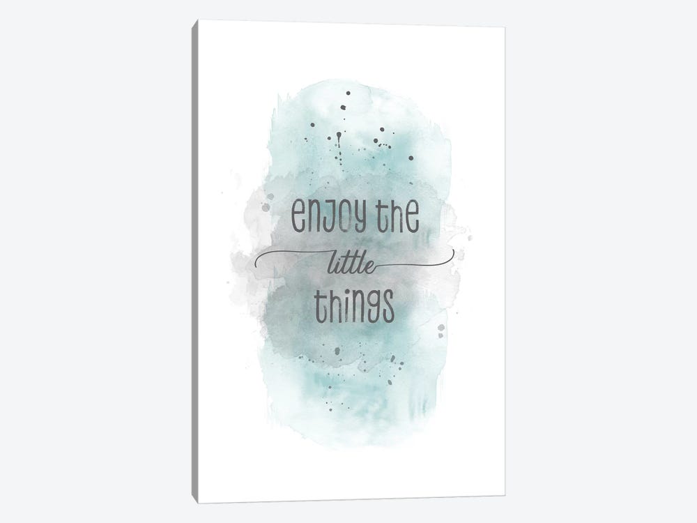Enjoy The Little Things | Watercolor Turquoise by Melanie Viola 1-piece Art Print