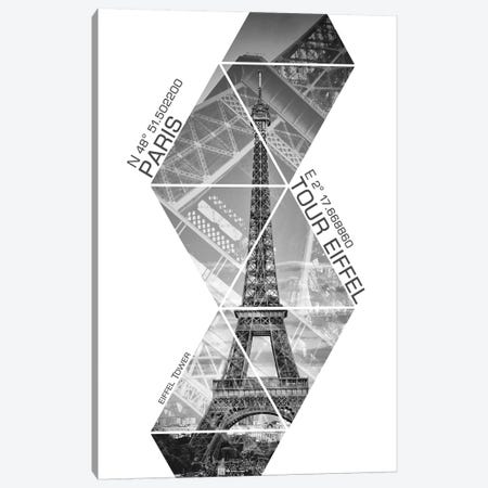 Coordinates Paris Eiffel Tower III Canvas Print #MEV32} by Melanie Viola Canvas Print