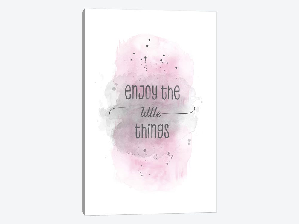 Enjoy The Little Things | Watercolor Pink by Melanie Viola 1-piece Art Print
