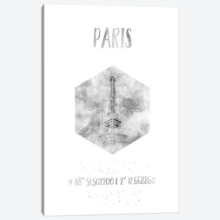 Coordinates Paris Eiffel Tower  II Canvas Print #MEV33} by Melanie Viola Art Print