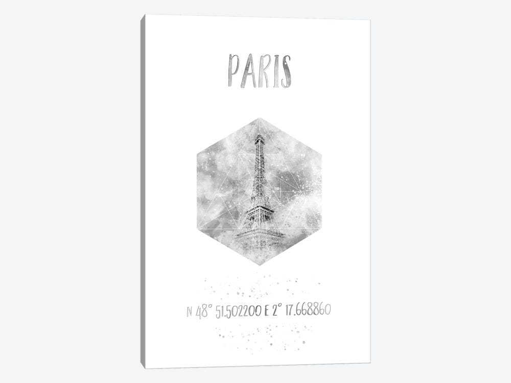 Coordinates Paris Eiffel Tower  II by Melanie Viola 1-piece Canvas Art