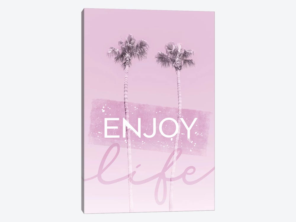 Idyllic Palm Trees In Pink - Enjoy Life by Melanie Viola 1-piece Art Print