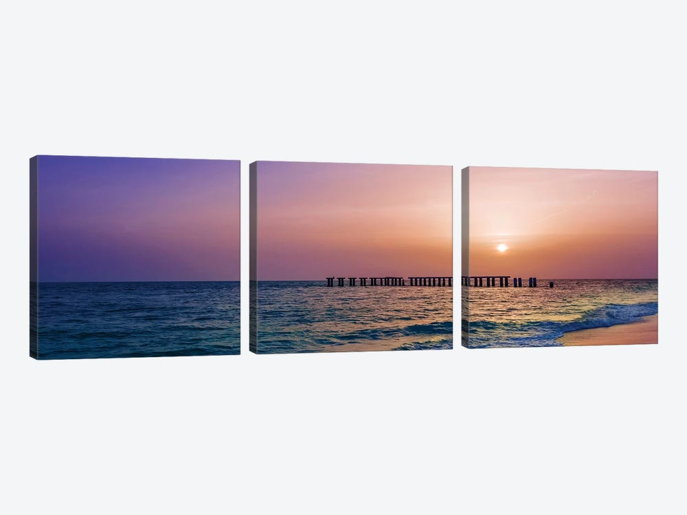 Gasparilla Island Sunset Panorama by Melanie Viola 3-piece Art Print