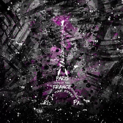 Digital Art Eiffel Tower by Melanie Viola framed wall art