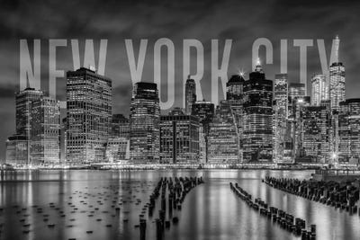 New York City Skyline Monochrome by Melanie Viola framed wall art