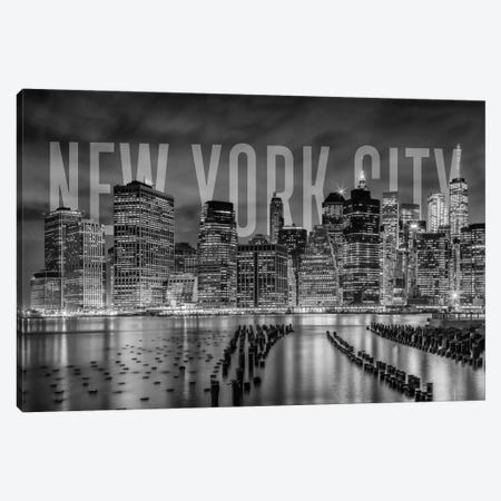 New York City Skyline Monochrome Canvas Print #MEV367} by Melanie Viola Canvas Wall Art