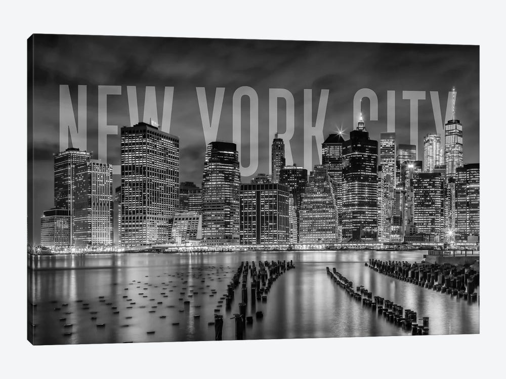 New York City Skyline Monochrome by Melanie Viola 1-piece Canvas Print