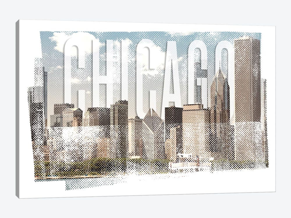 Chicago Skyline | Vintage by Melanie Viola 1-piece Canvas Artwork