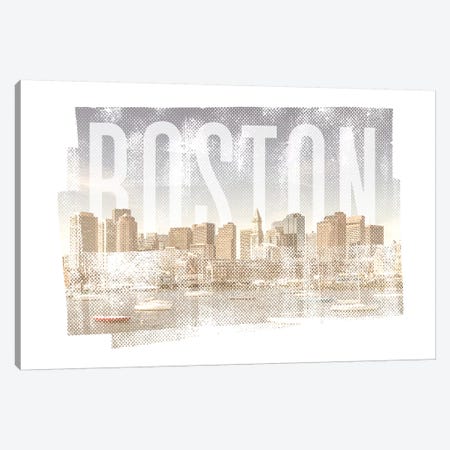 Boston Skyline | Vintage Canvas Print #MEV369} by Melanie Viola Canvas Art Print