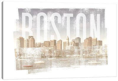 Boston Skyline | Vintage Canvas Art Print - Boston Skylines