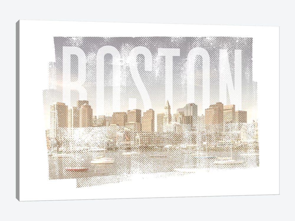 Boston Skyline | Vintage by Melanie Viola 1-piece Canvas Art Print