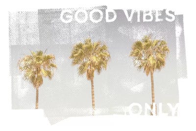 Vintage Palm Trees | Good Vibes Only by Melanie Viola canvas print