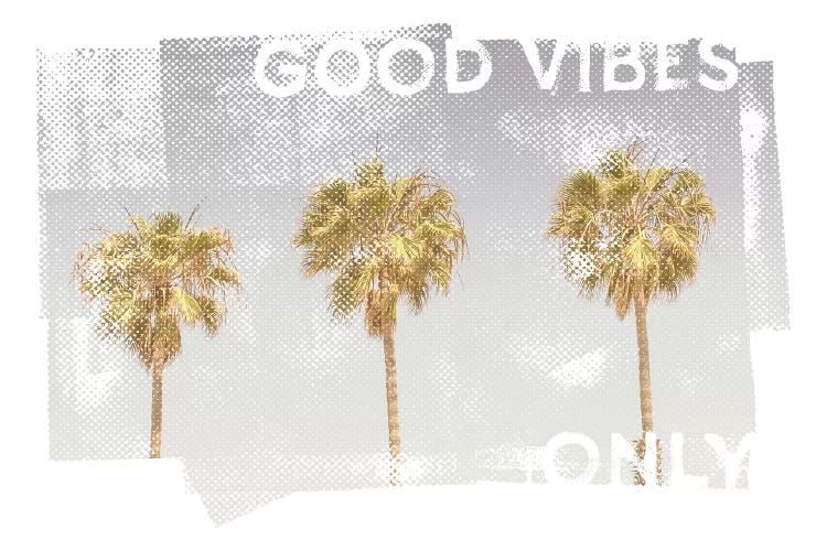 Vintage Palm Trees | Good Vibes Only by Melanie Viola wall art