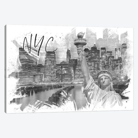 Trendy Manhattan Collage Canvas Print #MEV373} by Melanie Viola Canvas Artwork