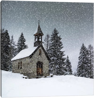 Bavarian Winters Tale Anna Chapel Canvas Art Print - Germany