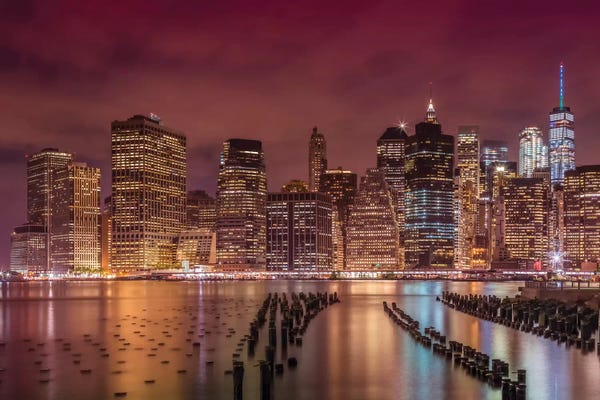 New York City Skylines: New York City Nightly Impressions by Melanie Viola