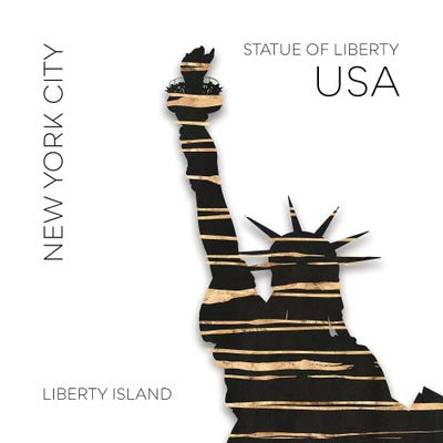 Urban Art NYC Statue Of Liberty by Melanie Viola metal wall art