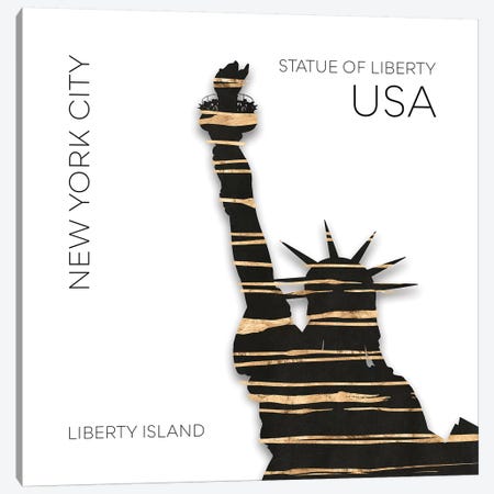 Urban Art NYC Statue Of Liberty Canvas Print #MEV387} by Melanie Viola Canvas Wall Art