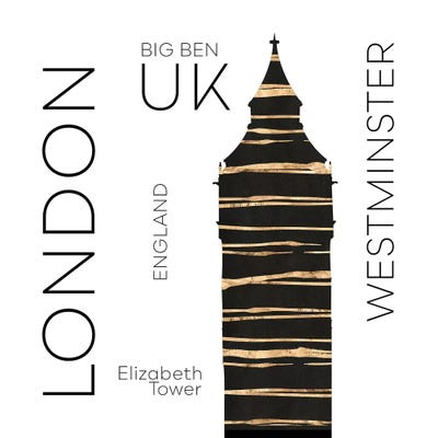 Urban Art London Big Ben by Melanie Viola framed wall art