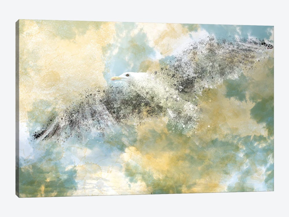 Digital Art Vanishing Seagull by Melanie Viola 1-piece Art Print