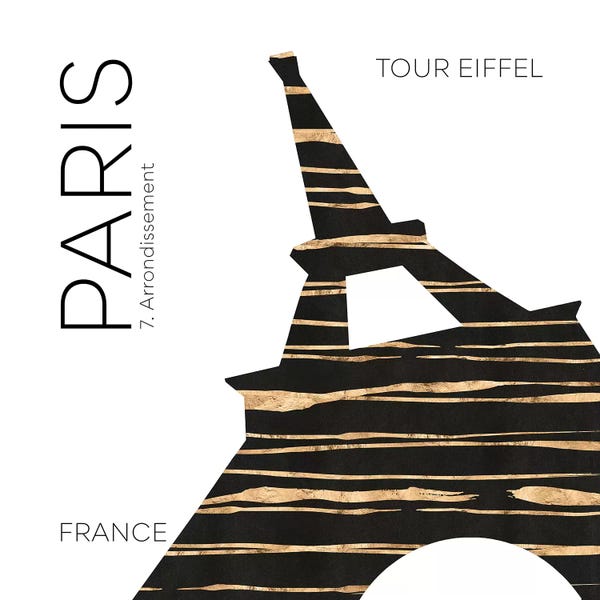 Paris Typography: Urban Art Paris Eiffel Tower by Melanie Viola