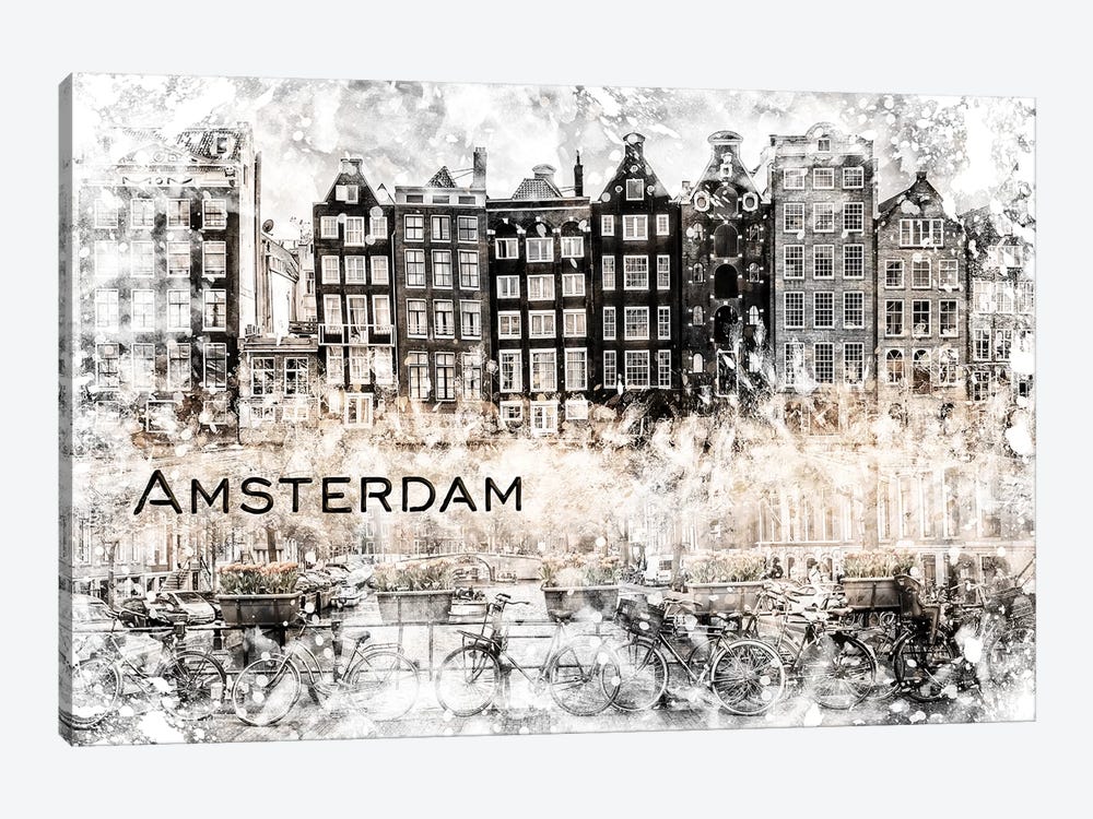 Amsterdam Collage by Melanie Viola 1-piece Canvas Artwork