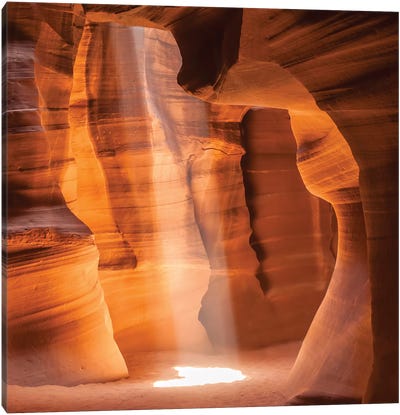 Antelope Canyon Gorgeous Lightbeam Canvas Art Print