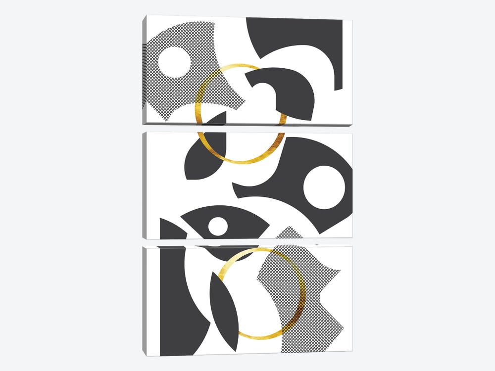 Cut Out Abstract No. 1 | Gold by Melanie Viola 3-piece Canvas Artwork