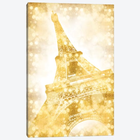 Eiffel Tower - Golden Illusion Canvas Print #MEV40} by Melanie Viola Canvas Artwork