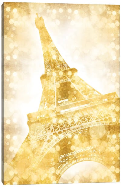 Eiffel Tower - Golden Illusion Canvas Art Print - Melanie Viola