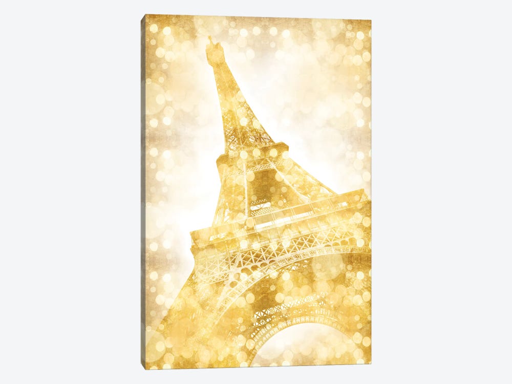 Eiffel Tower - Golden Illusion by Melanie Viola 1-piece Canvas Wall Art