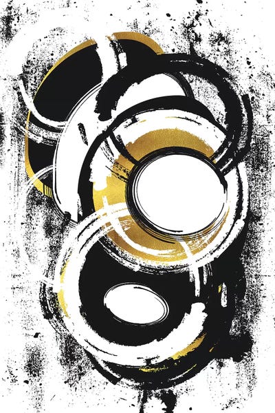 Black & White & Gold: Abstract Painting No. 1 | Gold by Melanie Viola