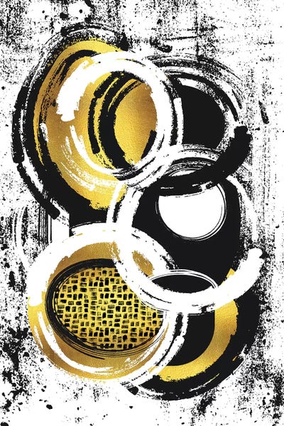 Black & White & Gold: Abstract Painting No. 2 | Gold by Melanie Viola