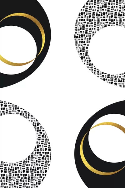 Black & White Abstract No. 7 | Gold by Melanie Viola multi panel art