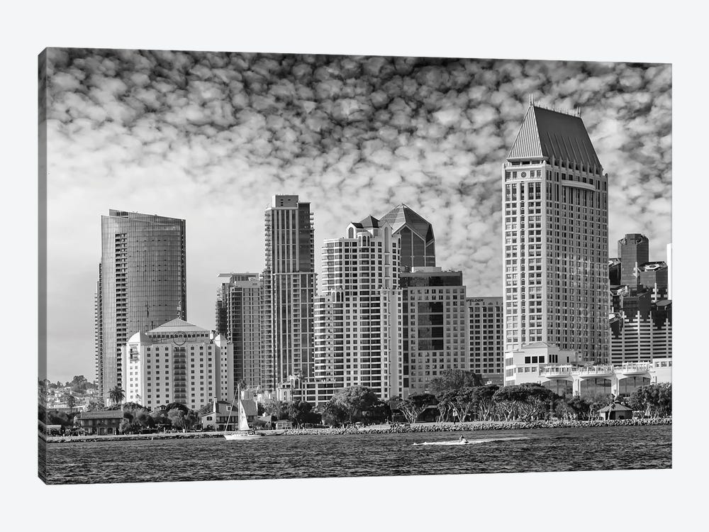 San Diego Monochrome Skyline by Melanie Viola 1-piece Canvas Artwork