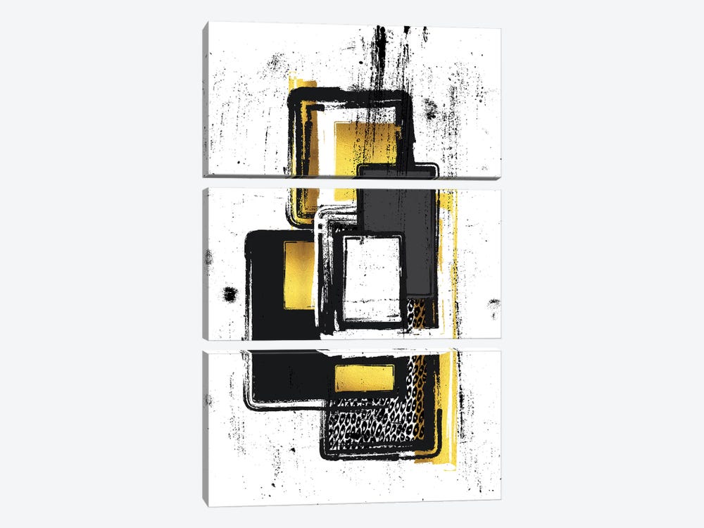 Abstract Painting No. 3 | Gold by Melanie Viola 3-piece Canvas Print