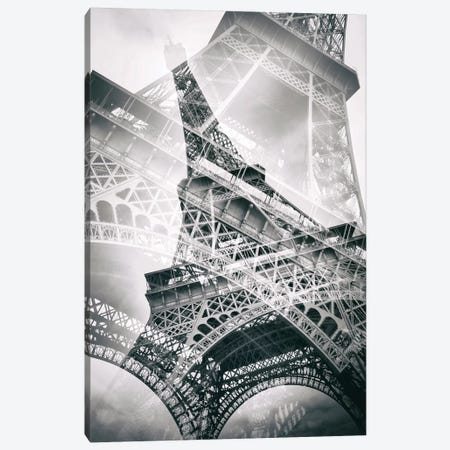 Eiffel Tower Double Exposure Canvas Print #MEV41} by Melanie Viola Canvas Wall Art