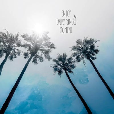 Palm Trees Classic Blue by Melanie Viola canvas print